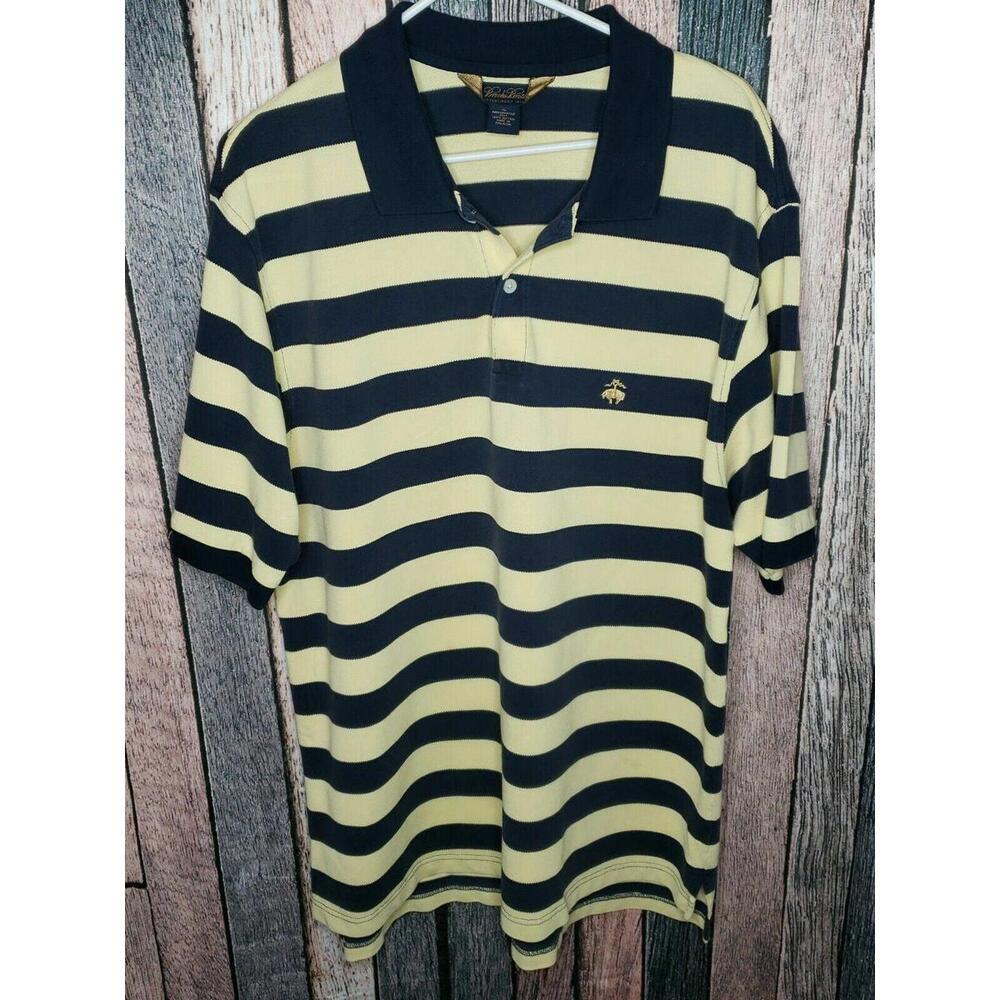 Brooks Brothers Men’s Blue Yellow Short Sleeve Fit Performance Polo XL